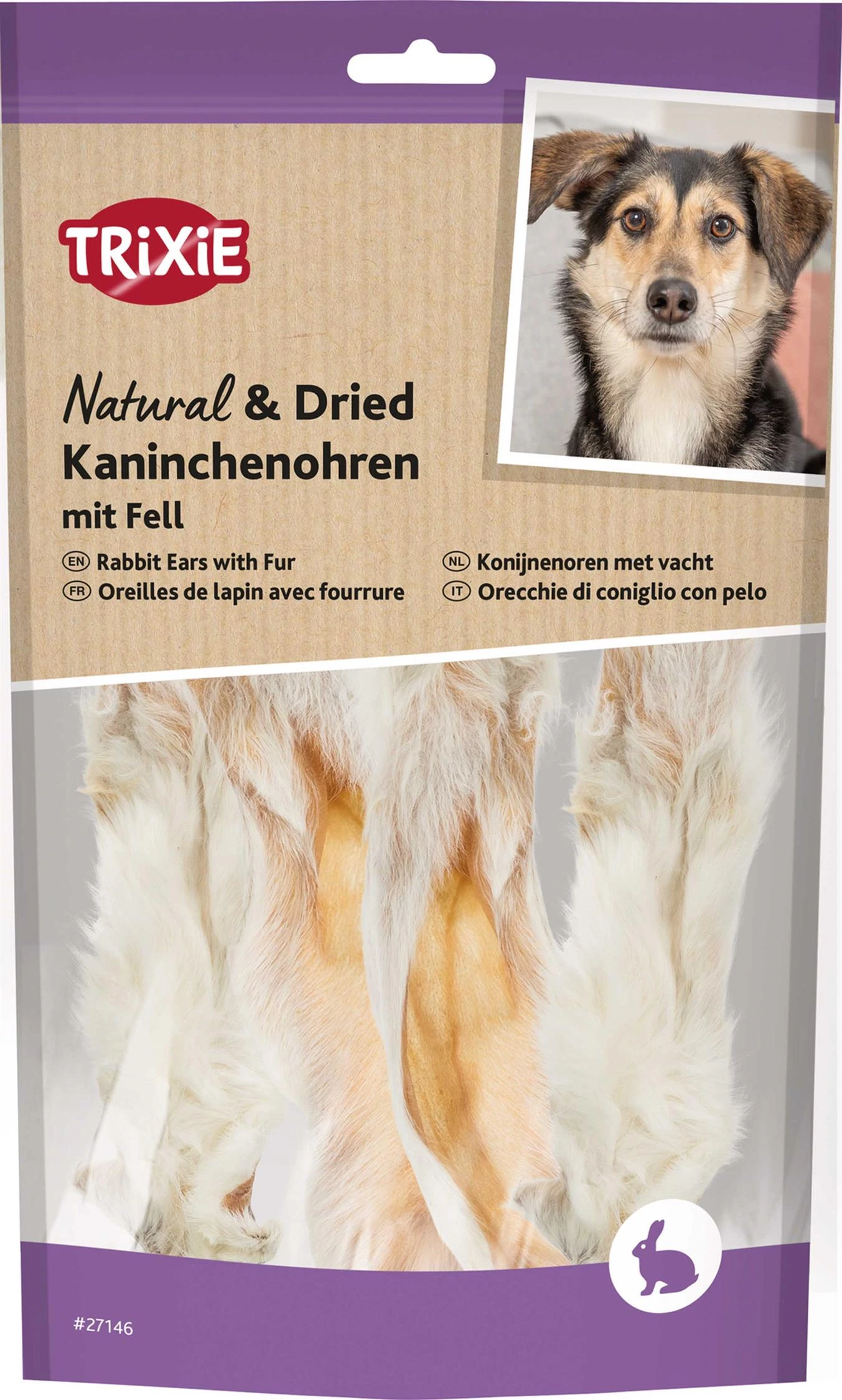 Kaninöron med päls, 100 g trixie
