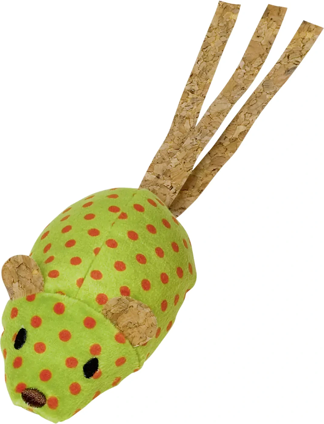Plyschmus med kattmynta grön m. prickar