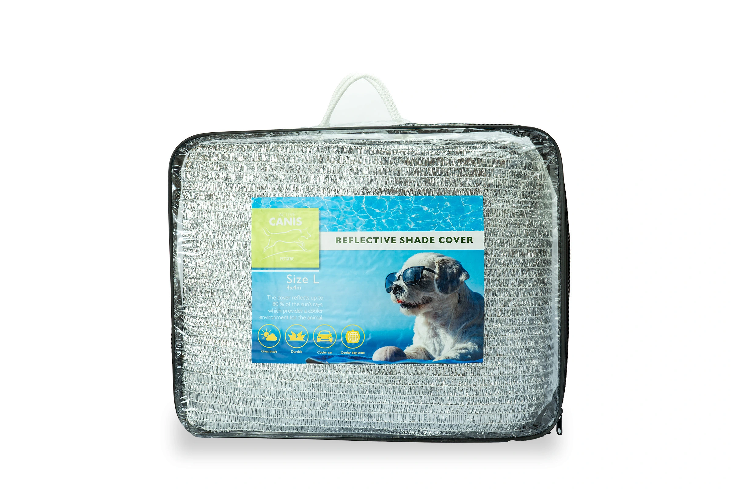 Active Canis Reflective Shade Cover Large, 4×4 m