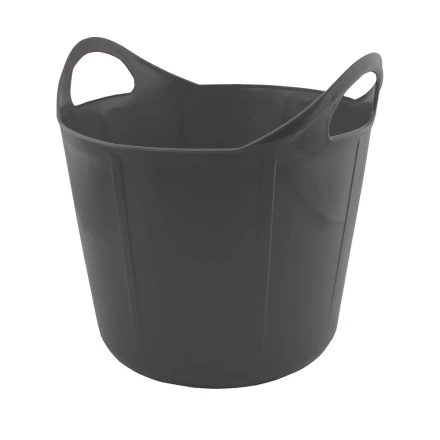 Hansbo vatten/fodertråg flexi svart 17L