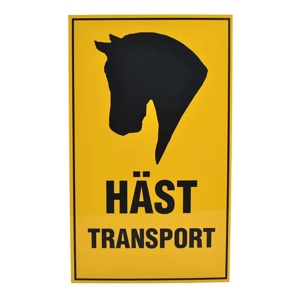 HÄSTTRANSPORTSKYLT 30 X 50 CM HÅRDPLAST