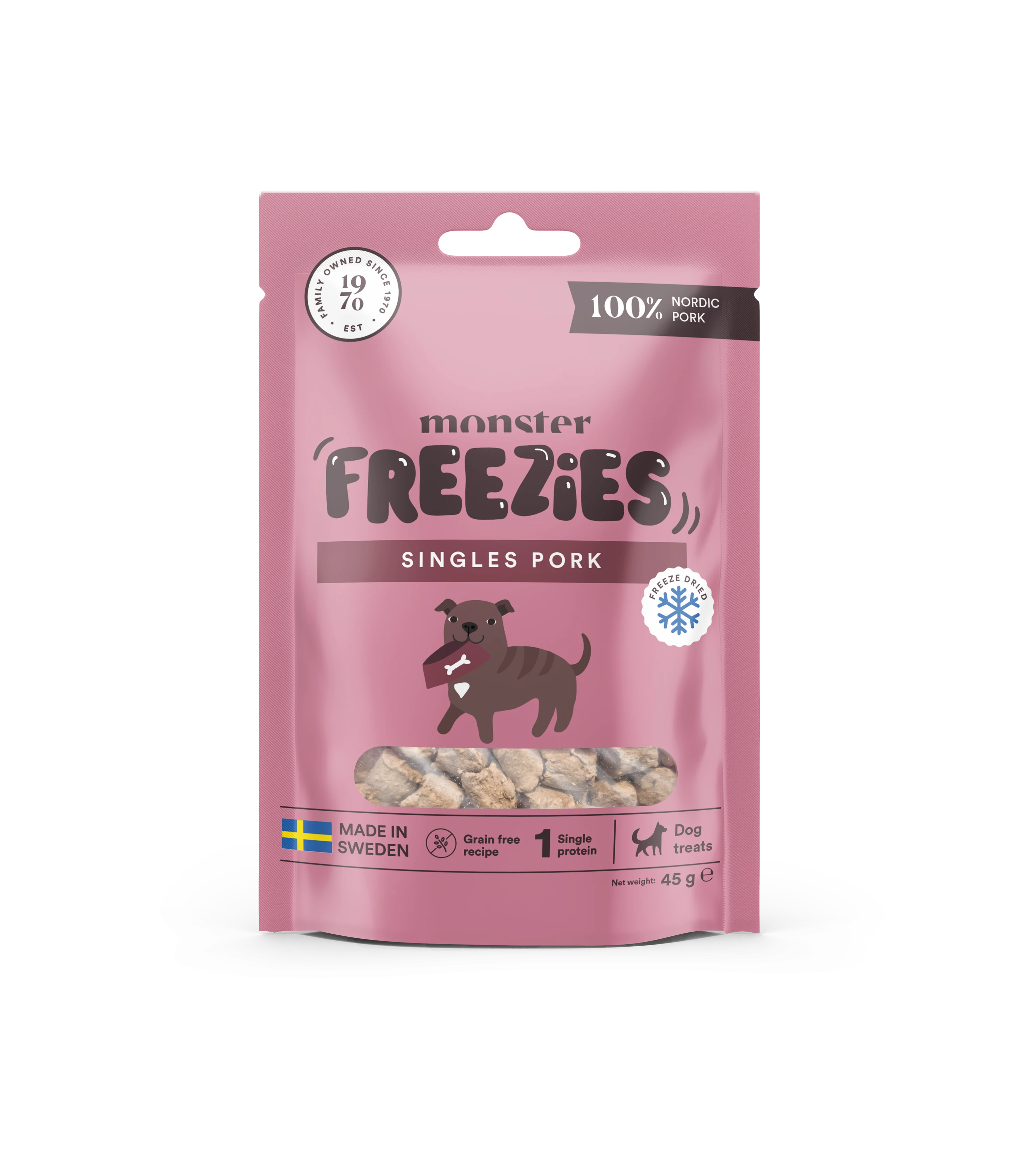 Monster Hund frystorkade treats Pork 45 g
