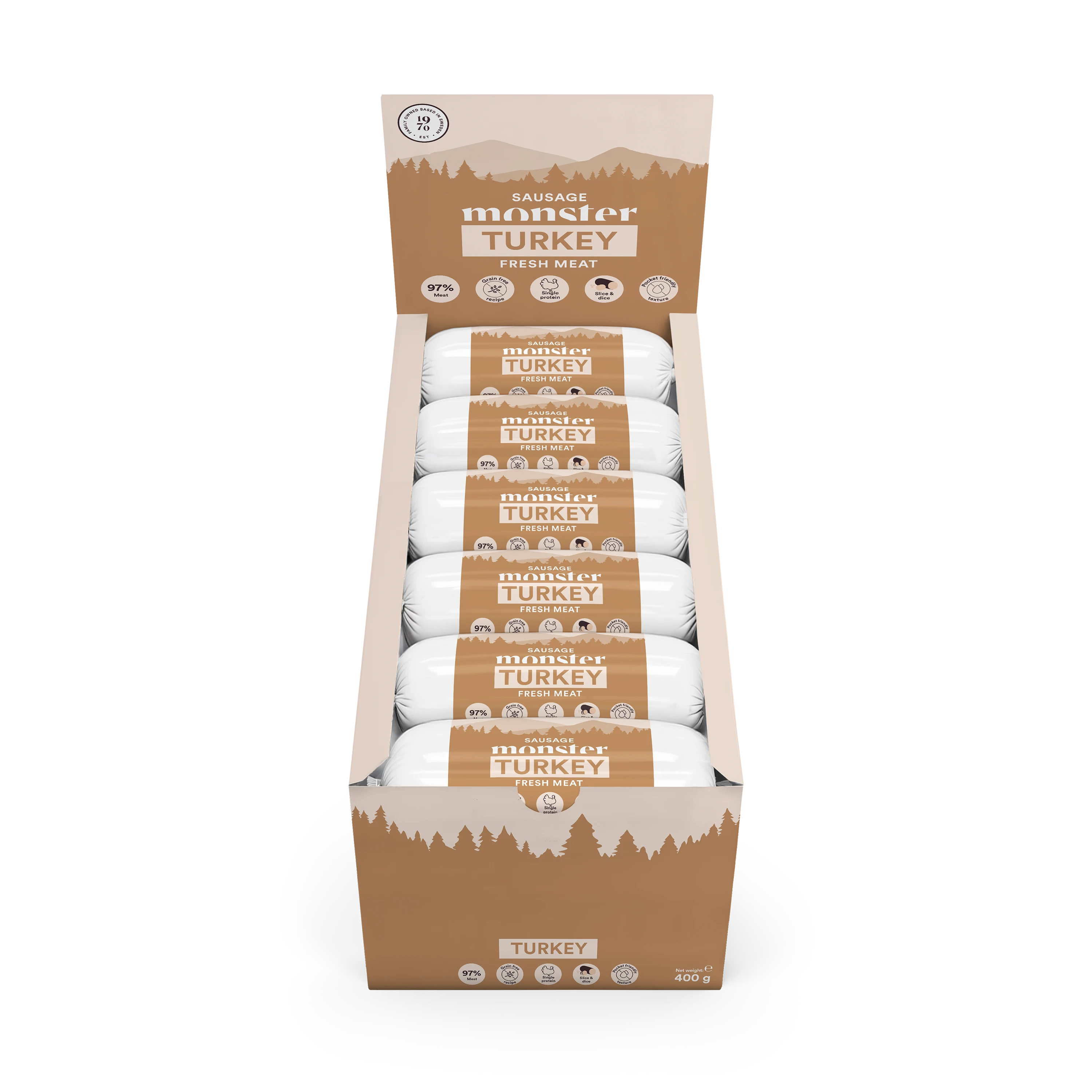 Monster Dog Sausage Turkey 400 g