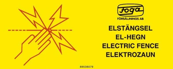 varningsskylt elstängsel