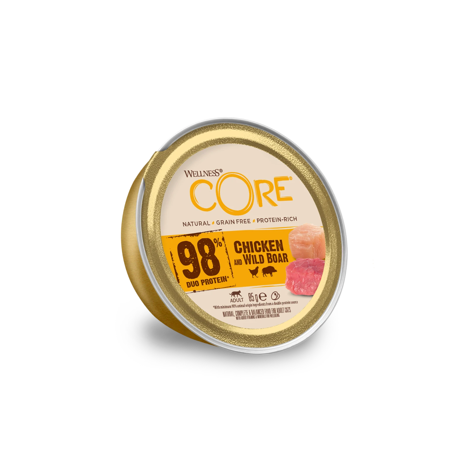 UTFÖRS. ORD.PRIS: 29KR CORE Katt 98% med kyckling och vildsvin 85g