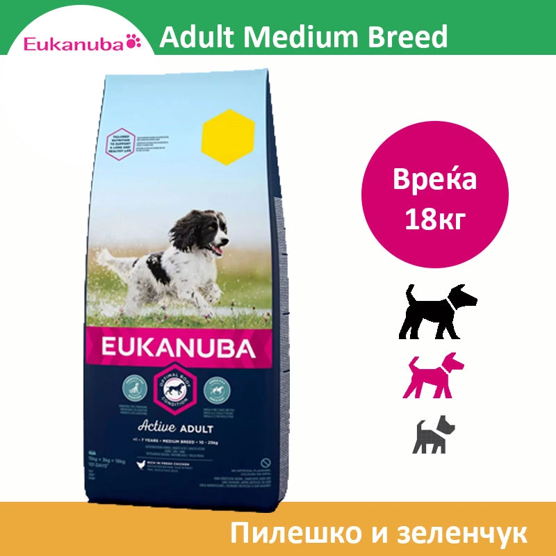 EUK ADULT MEDIUM 18 KG BREEDER