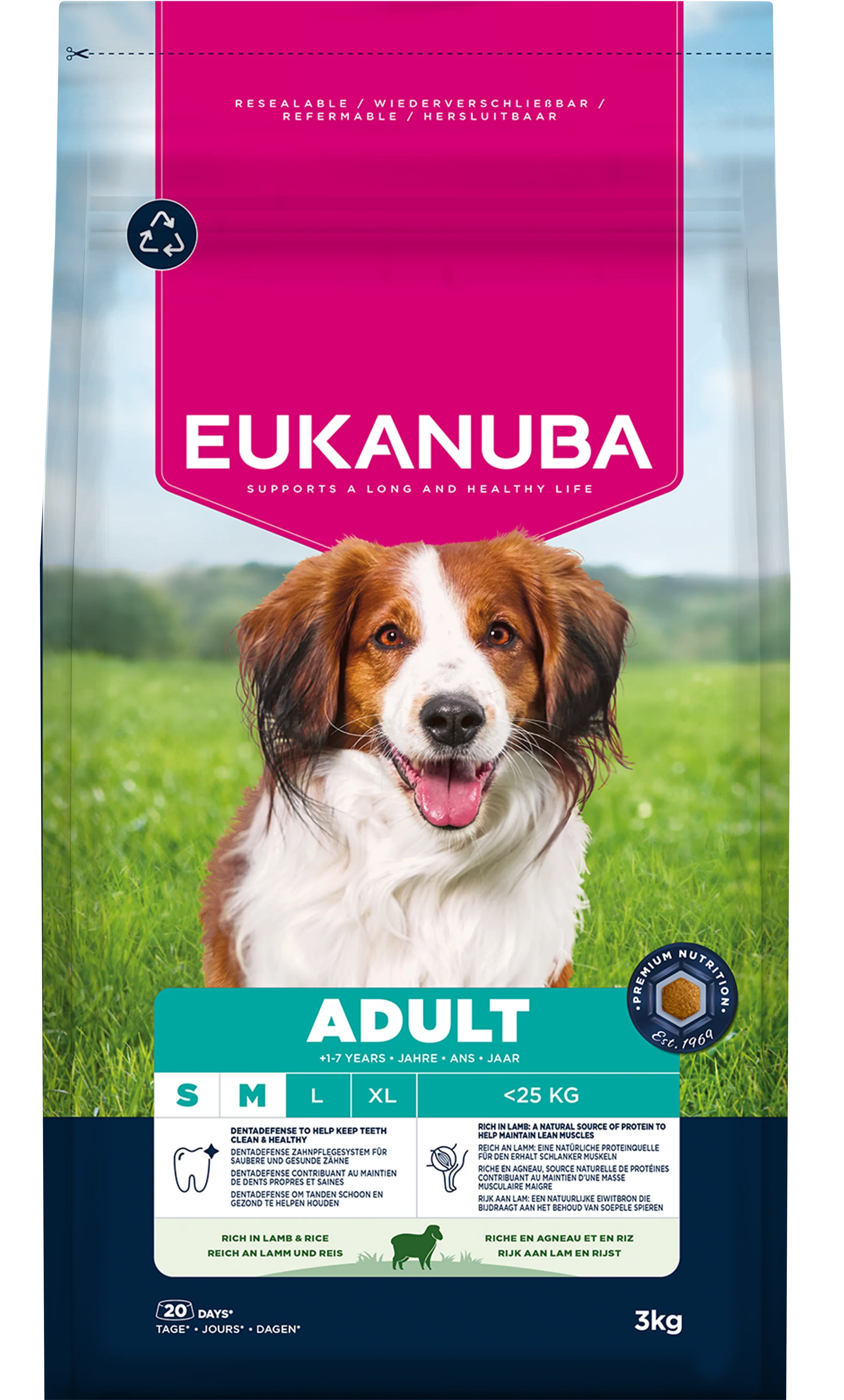 EUK Adult Small/Medium Breed Lamm & Ris 3kg
